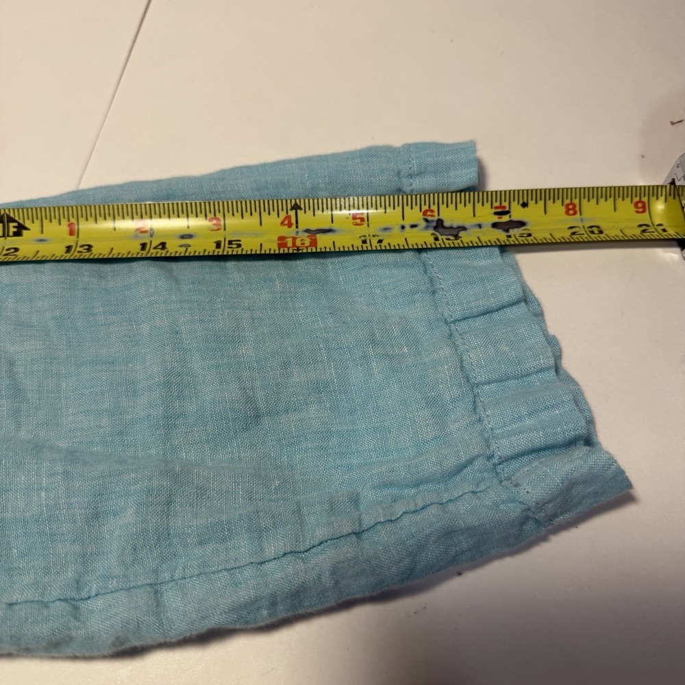 Sigrid Olsen Linen Tunic Top Blue Relaxed Fit L Beach Coastal Preppy READ - Picture 7 of 10